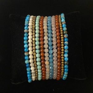 Nakamol beaded and leather bracelet